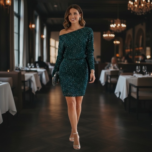 Zaful Women’s Long Sleeve Waist Cinched Dress. NWT - Picture 3 of 10